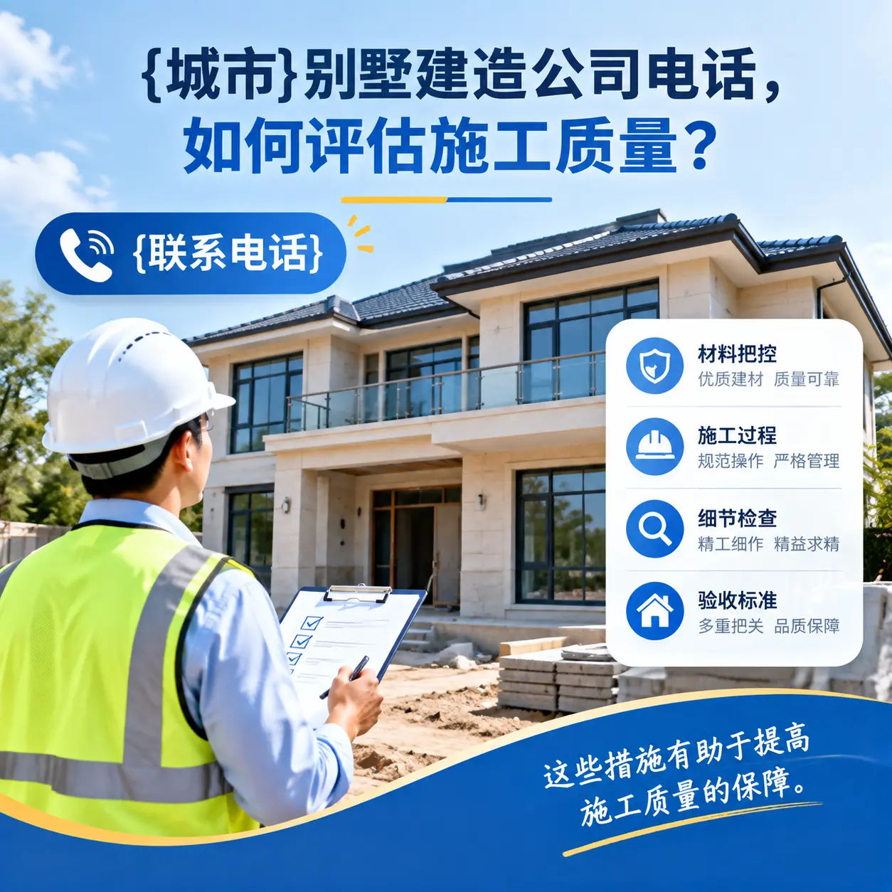 贵阳别墅建造公司电话，如何评估施工质量？